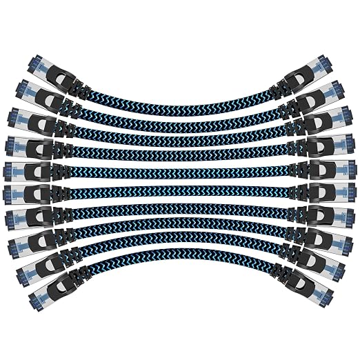 Cat8 Ethernet Cable 6 ft 10 Pack, High Speed 40Gbps 2000MHz, Compatible by CABNEER