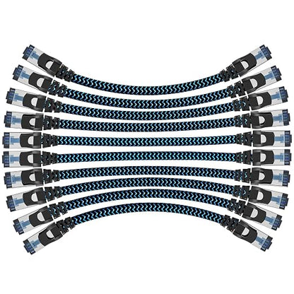 Cat8 Ethernet Cable 10 ft 10 Pack, High Speed 40Gbps 2000MHz, Compatible by CABNEER