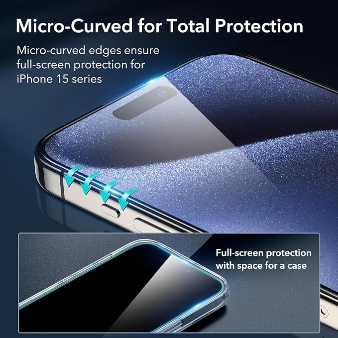 ESR 3+2 Pack for iPhone 15 Pro Screen Protector, Full Coverage Ultra-tough - Image 3