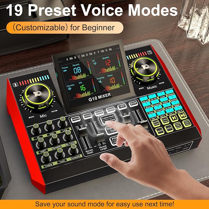 Podcast microphone bundle, live sound card, streaming audio mixer, podcast - Image 9
