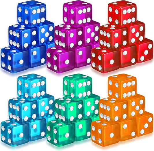 36 Piece 19 mm Casino Style Craps Dice Sets Acrylic and Translucent D6 Dice by Seenelling