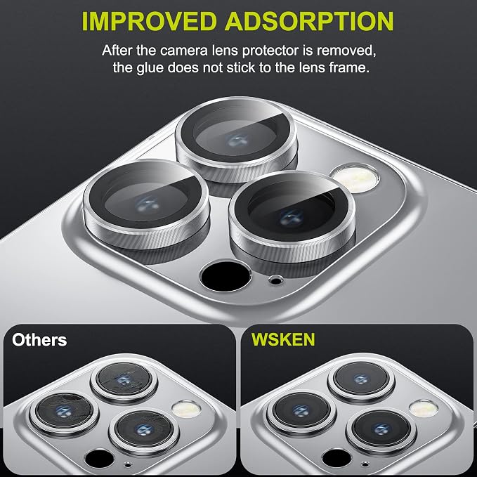 WSKEN for iPhone 14 Pro/iPhone 14 Pro Max Camera Lens Protector, HD Tempered - Image 5