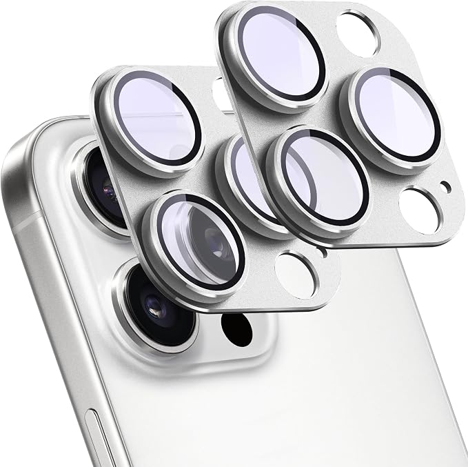 2 Pack Camera Lens Protector for iPhone 15 Pro/iPhone 15 Pro Max, AR Tempered by SHANG+PIN+JIA
