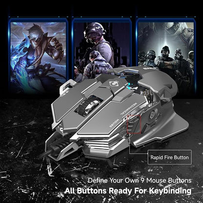 EWEADN G5 Wired Gaming Mouse, Ergonomic RGB Computer Mouse, 12800 Adjustable DPI - Image 5