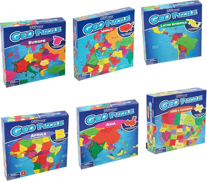 GeoToys GeoPuzzle, Country-Shaped Jigsaw Puzzles Set of 6, Geography Puzzle - Image 5