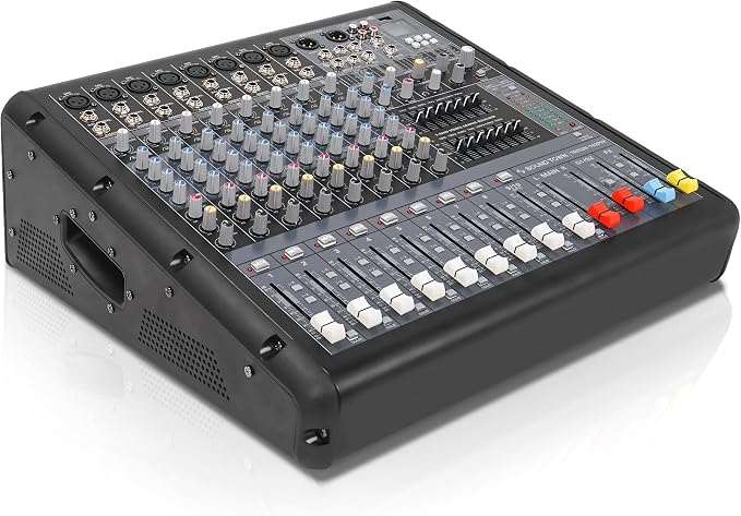 Sound Town 10-Channel 2x800W Powered Mixer w/ 2 Bus, DSP effects, Dual 7-band EQ - Image 2