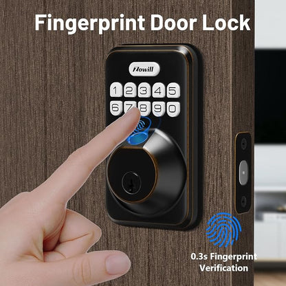 Fingerprint Door Lock, Zowill Keyless Entry Door Lock Keypad Deadbolt - Image 2
