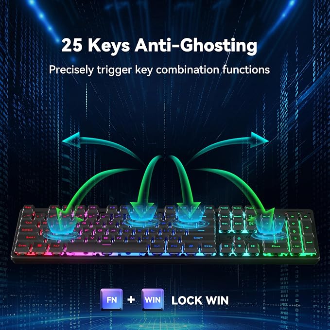 Redragon S107KS Wireless Gaming Keyboard and Mouse, RGB Backlit, 3 Mode - Image 8