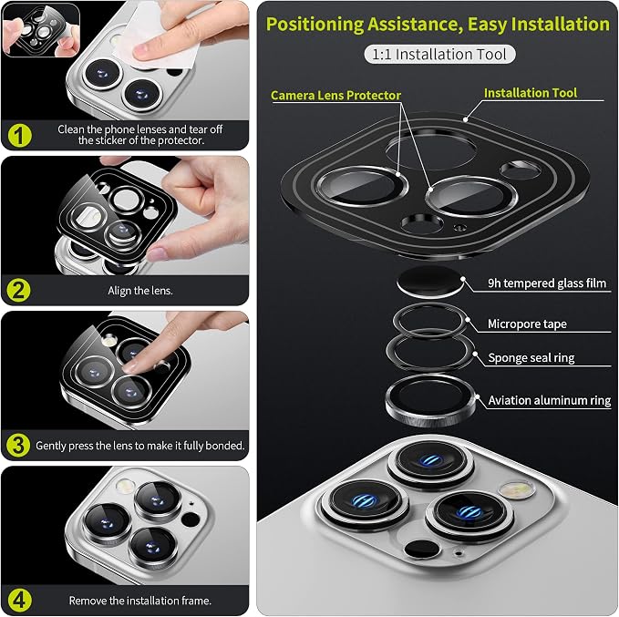 WSKEN for iPhone 14 Pro/iPhone 14 Pro Max Camera Lens Protector, HD Tempered - Image 2