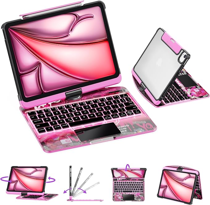 GUSGU Transparent Case with Wireless Keyboard only by GUSGU
