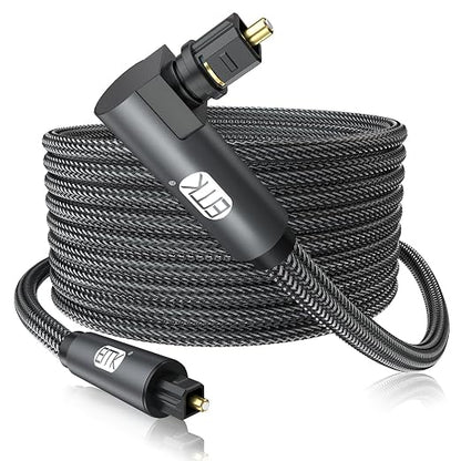 EMK 90 Degree Toslink Optical Cable 360 Degree Free-Rotating Plug Fiber Optic by EMK