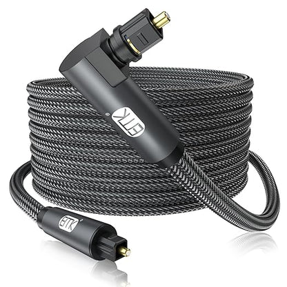 EMK 90 Degree Toslink Optical Cable 360 Degree Free-Rotating Plug Fiber Optic by EMK