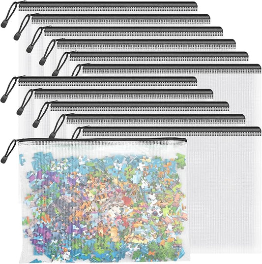 Umriox Mesh Zipper Pouch Puzzle Bags, 13.0x9.0 in, Letter Size A4 Size Zipper by UMRIOX