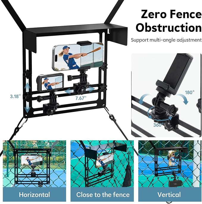 Cell Phone Fence Mount with Shade, Fence Phone Holder Mounting Kit - Image 3