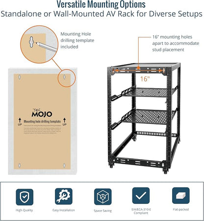 TECMOJO 20U Open Frame Network Rack - Image 5