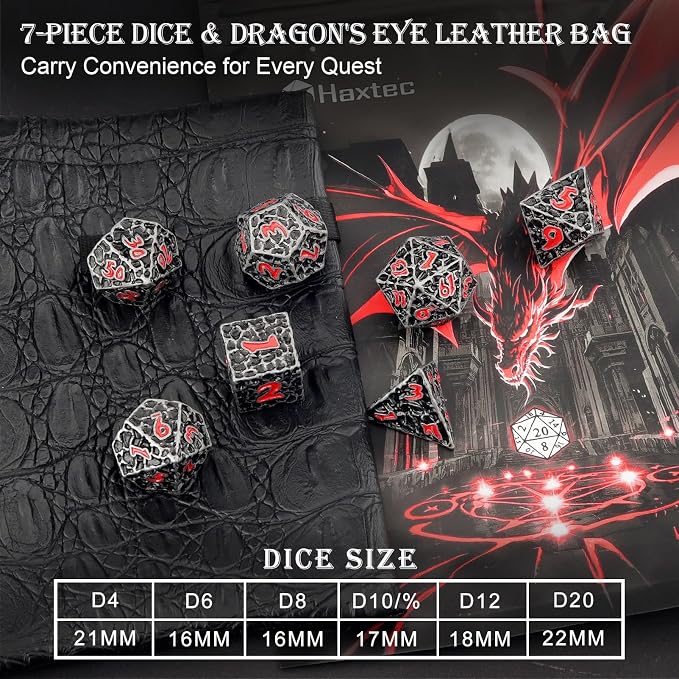 Haxtec DND Dice Set Polyhedral D&D Dice Compatible - Image 8