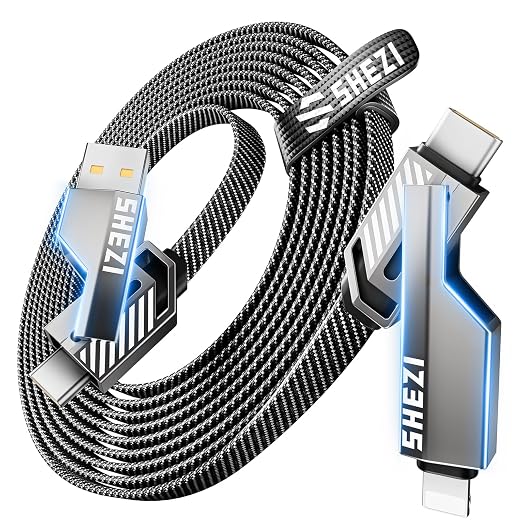 4-in-1 USB C to Lightning Cable, 46W High-Speed Charging & Fast Data Transfer by Jixivor