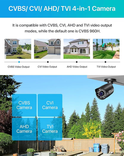 ZOSI 1080P HD 1920TVL Hybrid 4-in-1 TVI/CVI/AHD/960H CVBS CCTV Surveillance - Image 5