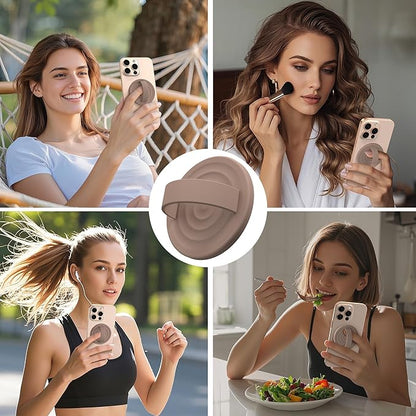 Magnetic Phone Ring Grip Holder, Silicone Finger Loop Grip, Compatible - Image 2