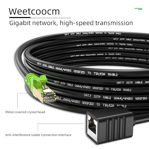 Ethernet Extension Cable 65ft, Network Cat6a Extension Patch Cable RJ45 Cords - Image 2