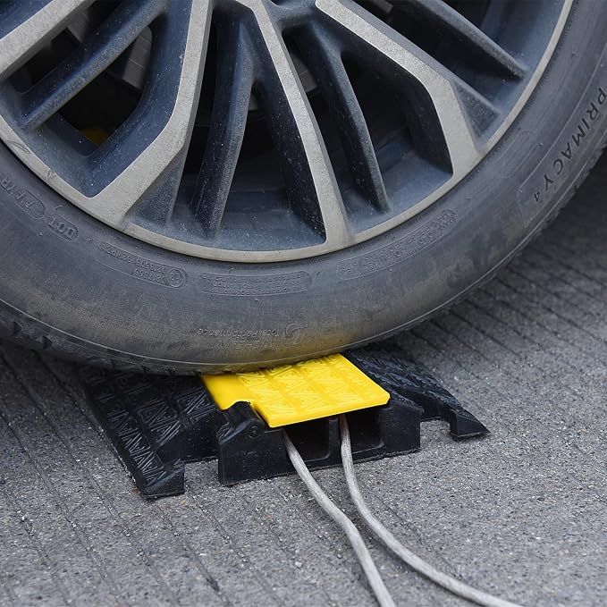 Heavy-Duty Rubber Cable Protector Ramp, Floor Cable Wire Cord Cover Speed Bumps - Image 7