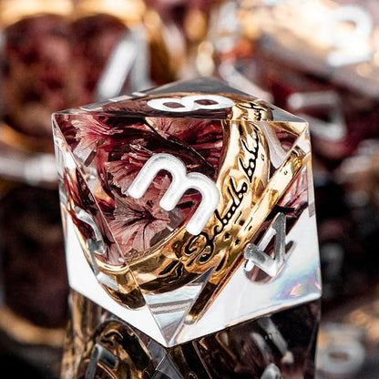 Magic Golden Ring DND Dice Set Sharp Edge Resin Dice - Image 4