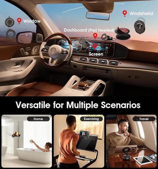 2026 Upgraded Vacuum Magnetic Car Phone Holder 360° Reinforced 96LBS Ultra - Image 2