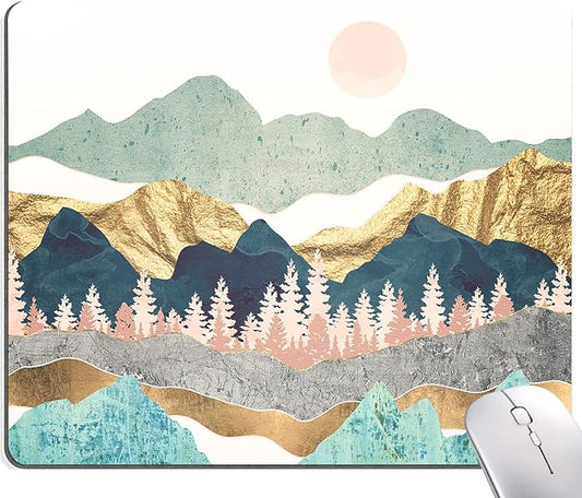 Mouse Pad, Abstract Mountain Mouse Pad, Washable Square Cloth Mousepad by Armanza