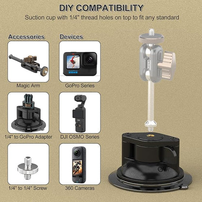 Suction Cup Mount, Windshield Suction Mount Bracket, Single Suction Base - Image 2