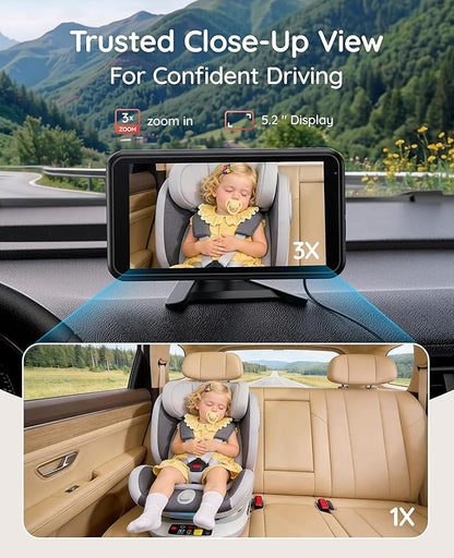 Babyvue BV6 Wireless Baby Car Camera Fast Setup, No Wiring Car Baby Monitor | - Image 4