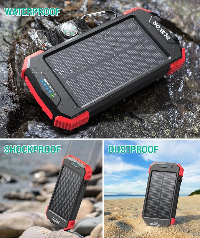 BLAVOR Solar Charger Power Bank 10, Portable Wireless Charger, 20W Fast - Image 6