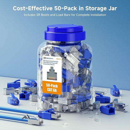 Cable Matters 50-Pack Cat6A RJ45 Shielded Modular Plugs - Image 7