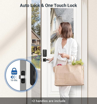 Veise Fingerprint Door Lock Set, Keyless Entry Door Lock, Front Handle Set - Image 5