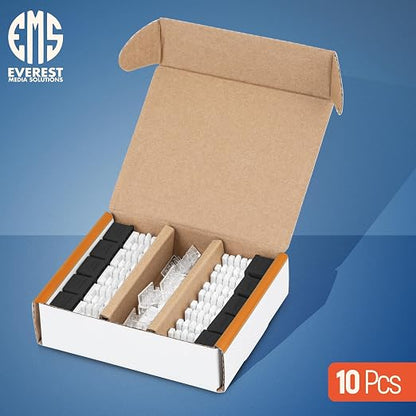 Everest 90° Angled RJ45 Cat6A Keystone Jacks 10-Pack in Black - Image 2