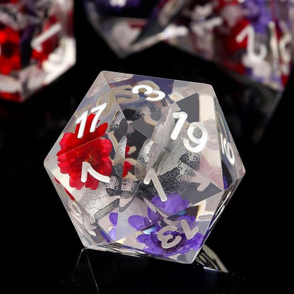 Haxtec Flower DND Dice Set Sharp Edge Dice by HaxtecDice