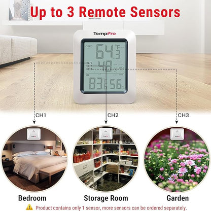 TempPro TP60 Wireless Indoor Outdoor Thermometer Hygrometer - Image 4