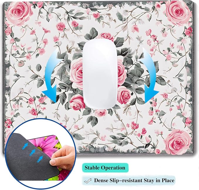 Vintage Flower Floral Custom Mouse Pad - Image 5