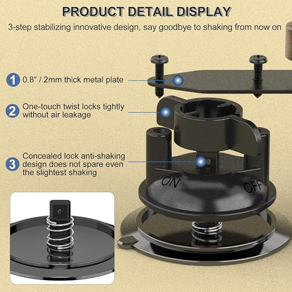 MINIFOCUS Dual Suction Cup Mount, Twist-Lock Dual Suction Cup Base - Image 4