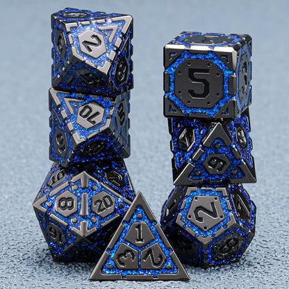 DND Metal Dice Set with Cracks, Polyhedral Dice - Image 7