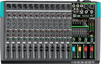 Depusheng MX12 12 Channel Sound Mixer Audio Mixing Console 48V 256DSP by Depusheng