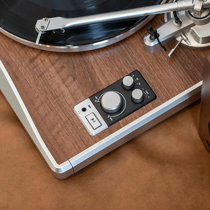 KORUS Record Player with External Speakers, Belt-Drive Turntable 2-Speed - Image 7
