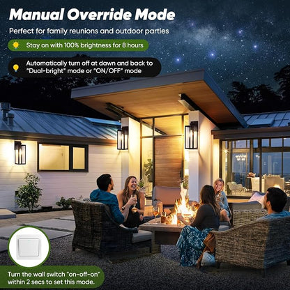 BesLowe Upgraded Motion Sensor Outdoor Wall Lights, 15” Dusk to Dawn Porch - Image 3