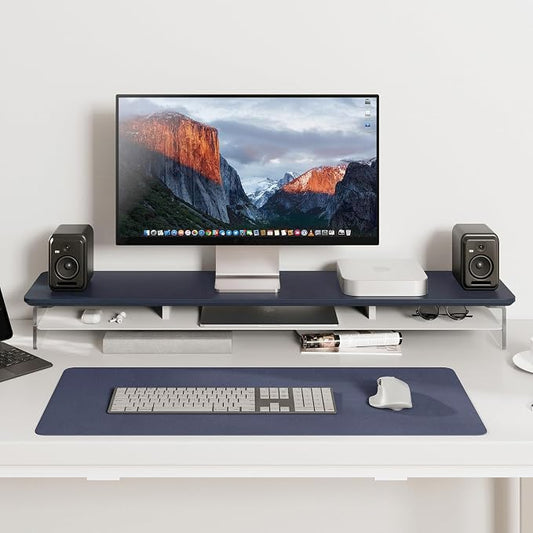 Fenge Acrylic Monitor Stand Riser, 42.5 Inches Dual Monitor Stand - Image 2