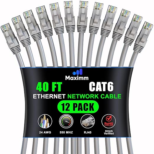 Maximm Cat 6 Ethernet Cable - 40 ft by MaximmCable