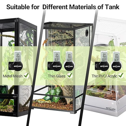 REPTI ZOO Magnetic Reptile Thermometer and Humidity Gauge, Digital LCD - Image 5