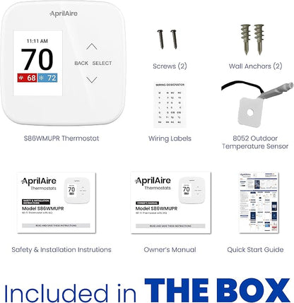 AprilAire S86WMUPR Wi-Fi Programmable Thermostat, 2H/2C Heat/Cool Stages or - Image 11