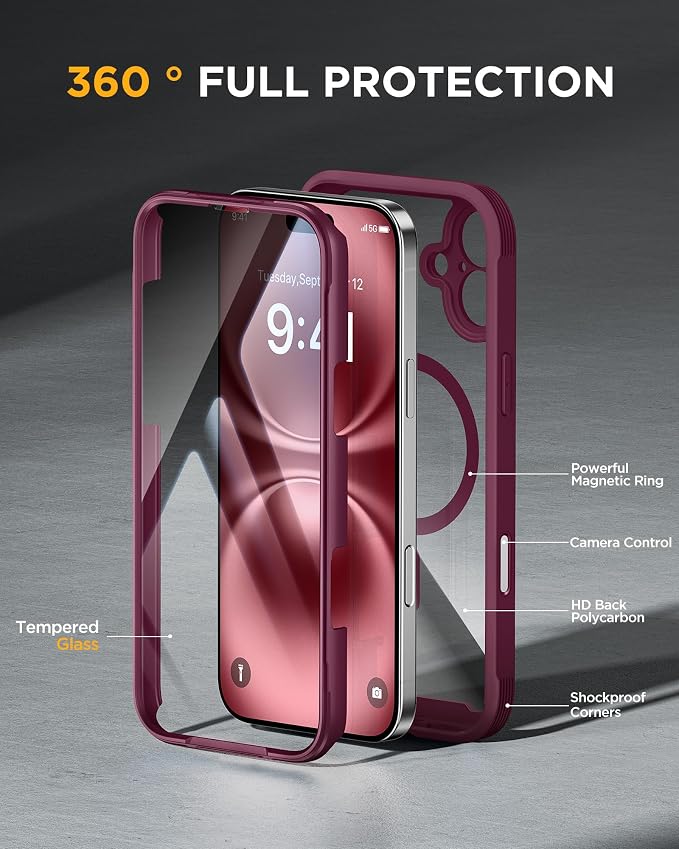 Miracase Magnetic for iPhone 16 Plus Case Full-Body Phone - Image 2