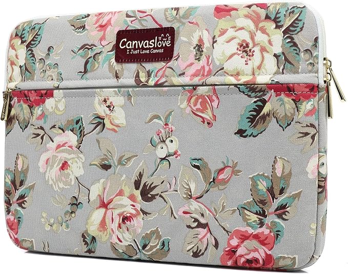 Canvaslove Grey Rose Laptop Sleeve Case Bag by Canvaslove