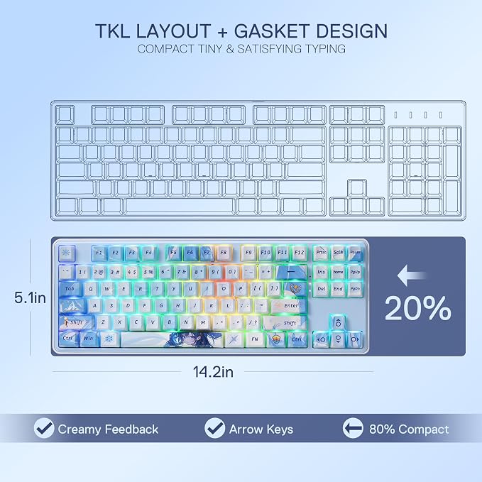 Redragon K707 PRO SE 80% Wireless Gasket RGB Gaming Keyboard, 3-Modes 87 Keys - Image 7
