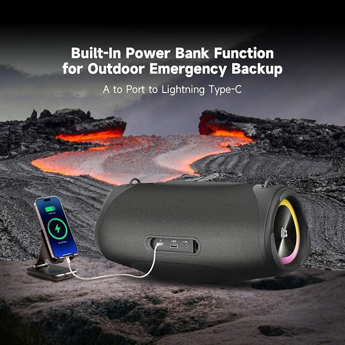 Portable Bluetooth Speaker, IPX7 Waterproof 80W Loud Stereo Sound Wireless - Image 6